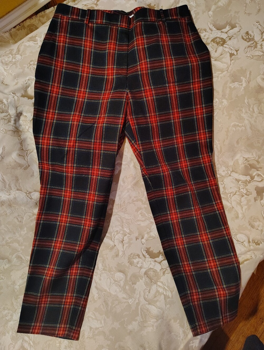 Men's Red Plaid Dress Pants
